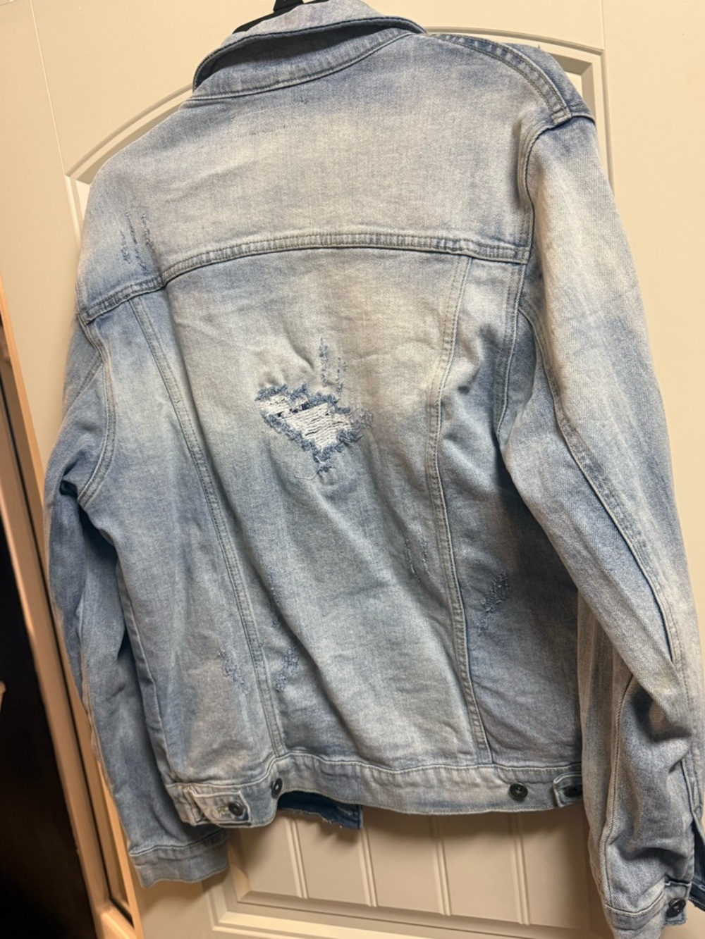 Light Wash Distressed Denim Jacket